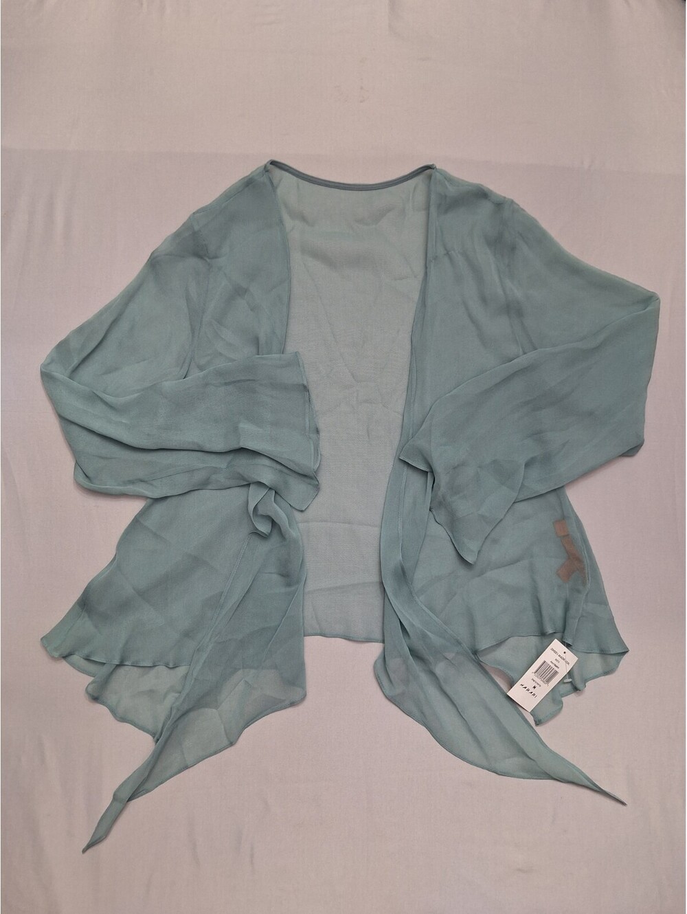 Harari 100% Silk Zinnia Tie Front Top Size M NEW Azul Madrid Sheer